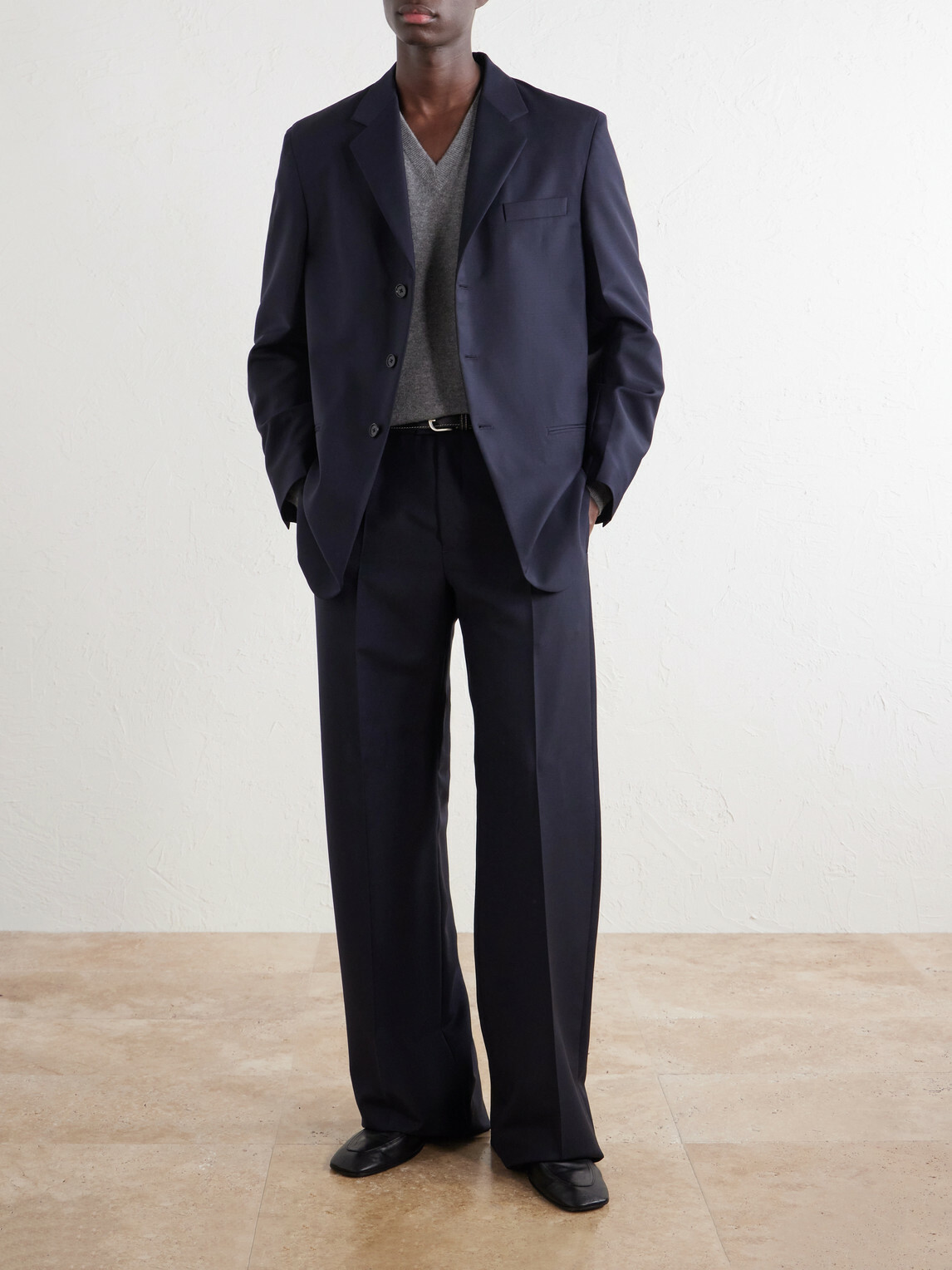 Jil Sander - Wool and Mohair-Blend Grain De Poudre Blazer - Blue