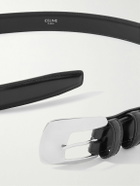 CELINE - 2.5cm Glossed-Leather Belt - Black
