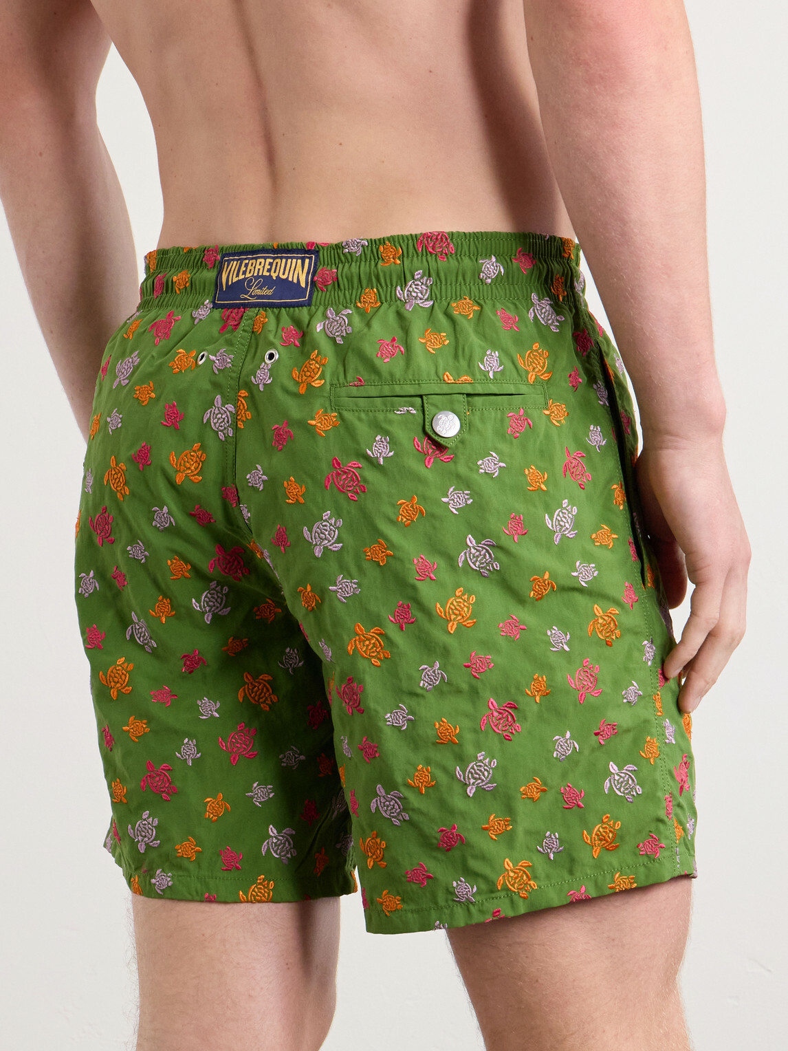Vilebrequin - Mistral Embroidered Straight-Leg Swim Shorts - Green