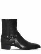 SAINT LAURENT - 40mm Wyatt Belted Leather Cropped Boots