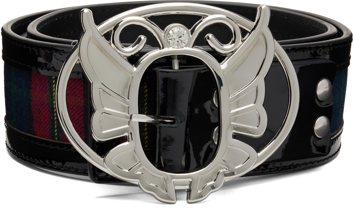 Chopova Lowena Black & Red Tartan Belt