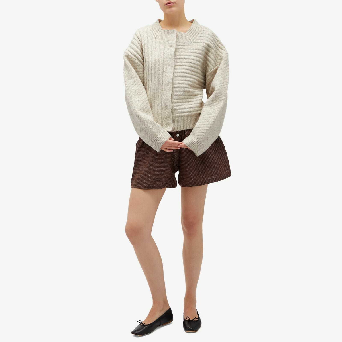 Deiji Studios Women's OS Square Cardigan in Off-White