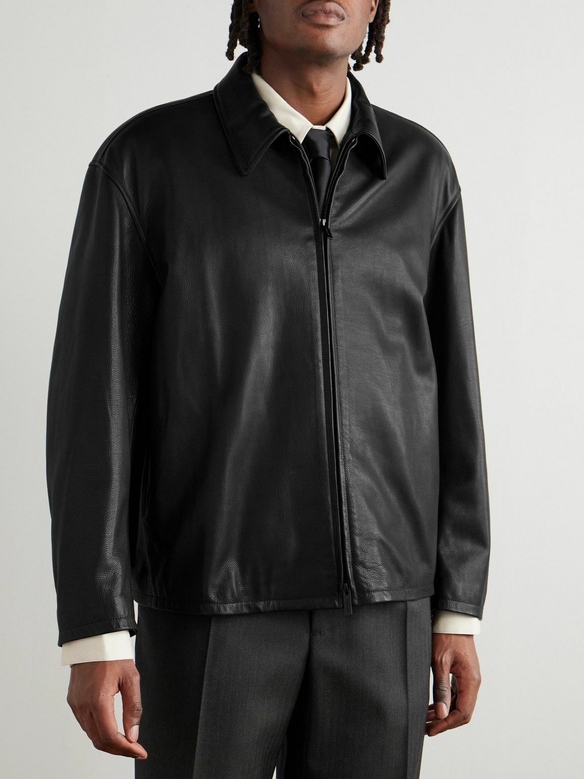 Fear of God - Rider Oversized Leather Jacket - Black