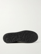 McQueen - Exaggerated-Sole Rubber-Trimmed Leather Sneakers - Black