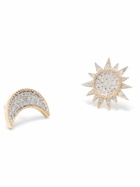 Yvonne Léon 18K Yellow Gold Soleil & Lune Diamond Stud Earrings