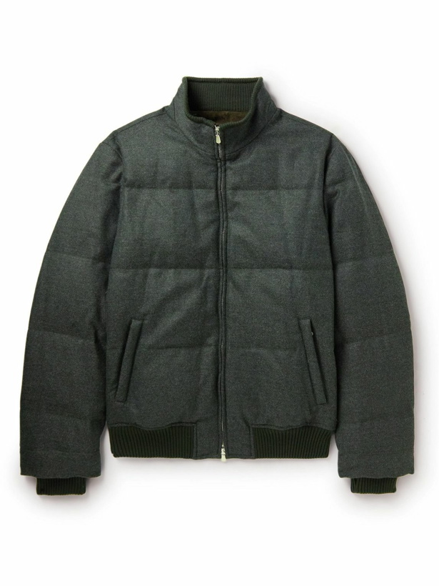 Photo: Thom Sweeney - Padded Wool and Cashmere-Blend Bomber Jacket - Green