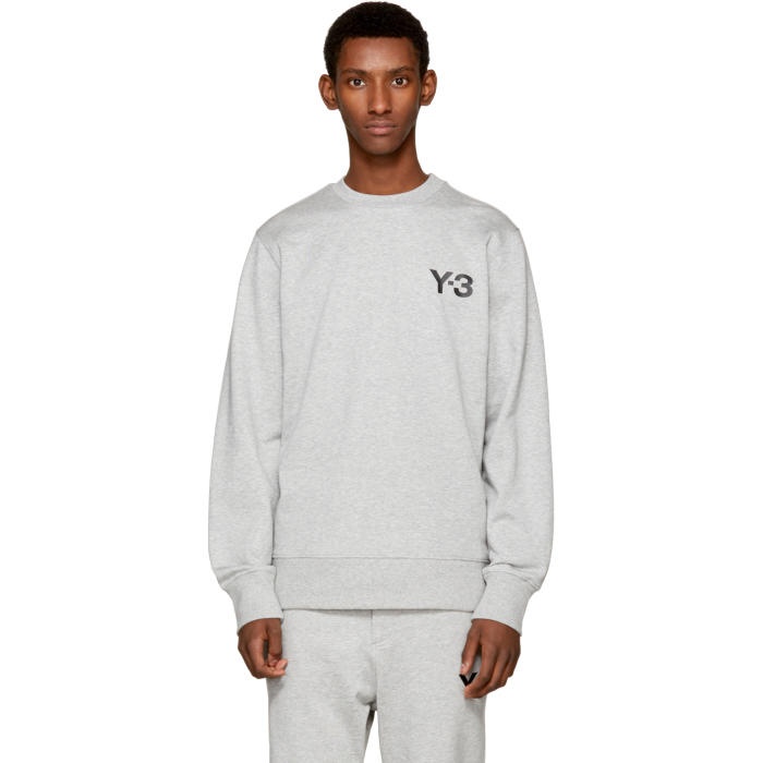 Photo: Y-3 Grey Classic Logo Sweatshirt