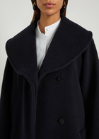 Alaïa Double-breasted Wool Coat Navy