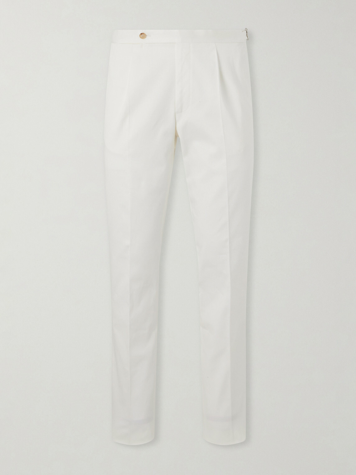 De Petrillo - Straight-Leg Cotton-Blend Twill Trousers - White