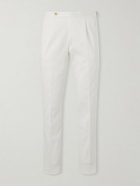 De Petrillo - Straight-Leg Cotton-Blend Twill Trousers - White