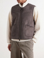 Aimé Leon Dore - Leather-Trimmed Suede Vest - Brown