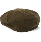 Purdey - York Bakerboy Herringbone Cashmere and Wool-Blend Tweed Flat Cap - Green