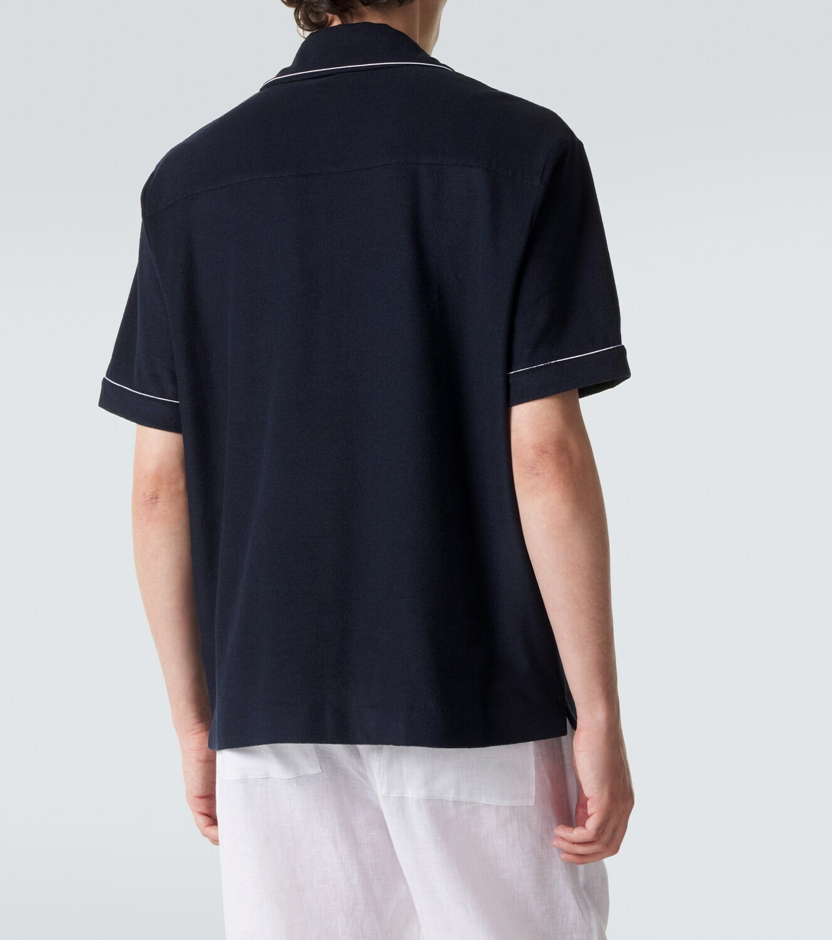 Ralph Lauren Purple Label Embroidered cotton and silk terry shirt