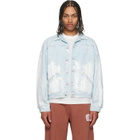MM6 Maison Margiela Blue Paint Splatter Denim Jacket