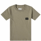 C.P. Company Undersixteen Women's Small Logo Tee in Bronze Green