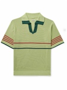 BODE - Palmer Striped Cotton Polo Shirt - Green