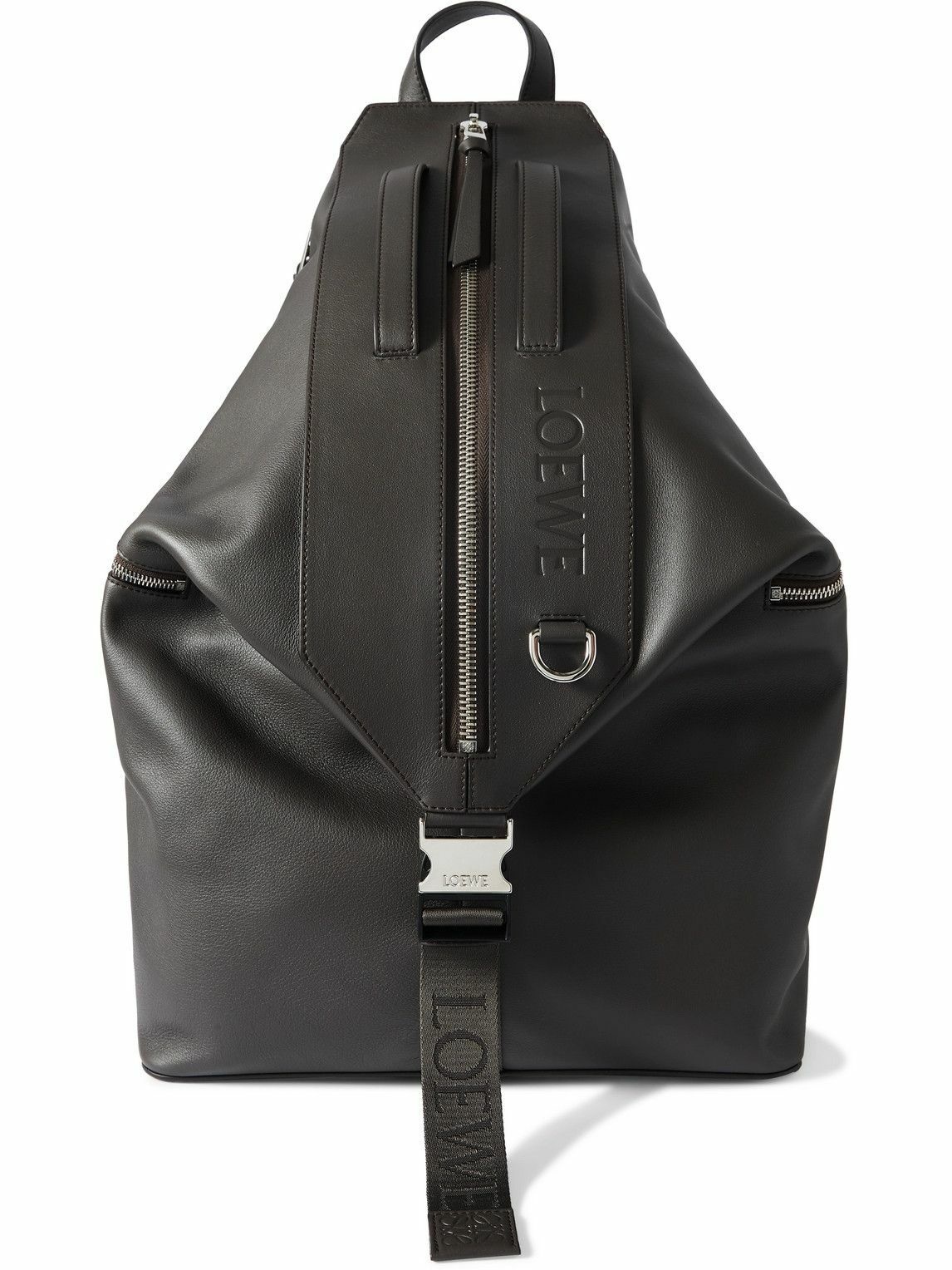 Photo: LOEWE - Convertible Logo-Debossed Leather Backpack