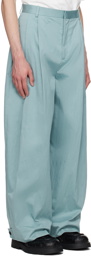 Bottega Veneta Blue Compact Cotton Trousers