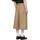 Simone Rocha Beige Peeling Waist Wide Leg Shorts