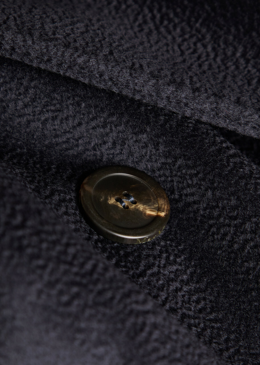 Weekend Max Mara Resina Belted Wool-blend Coat Navy