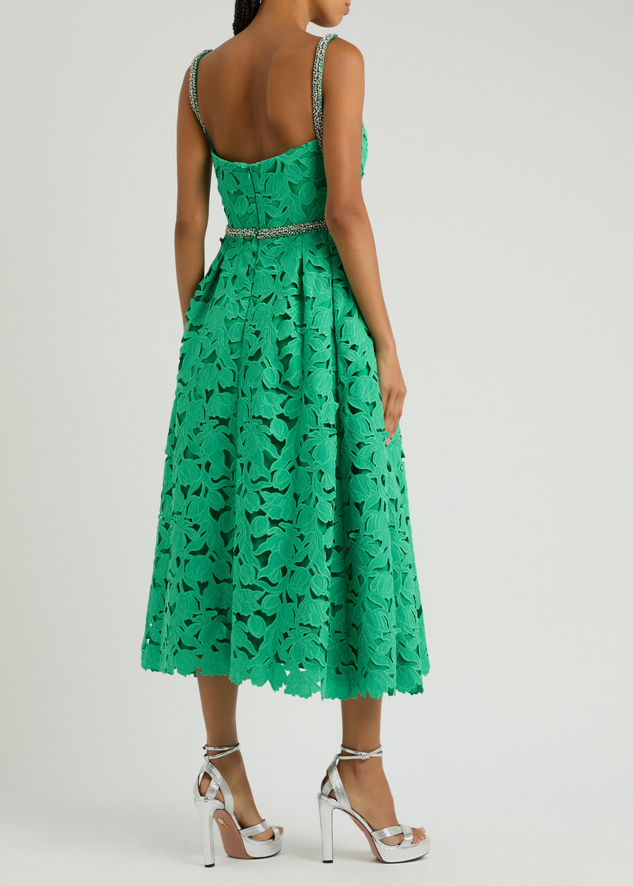 Rebecca Vallance Eden Floral Cut-out Midi Dress Green Rebecca Vallance