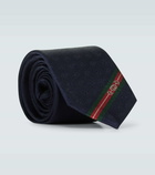 Gucci - Double G and Horsebit jacquard silk tie