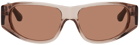 Dries Van Noten Taupe Linda Farrow Edition Rectangular Sunglasses