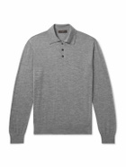Incotex - Slim-Fit Cashmere and Silk-Blend Polo Shirt - Gray