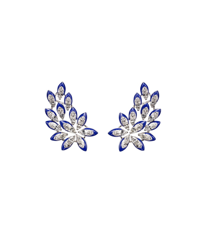 Photo: Kamyen Petal 18kt white gold earrings with diamonds