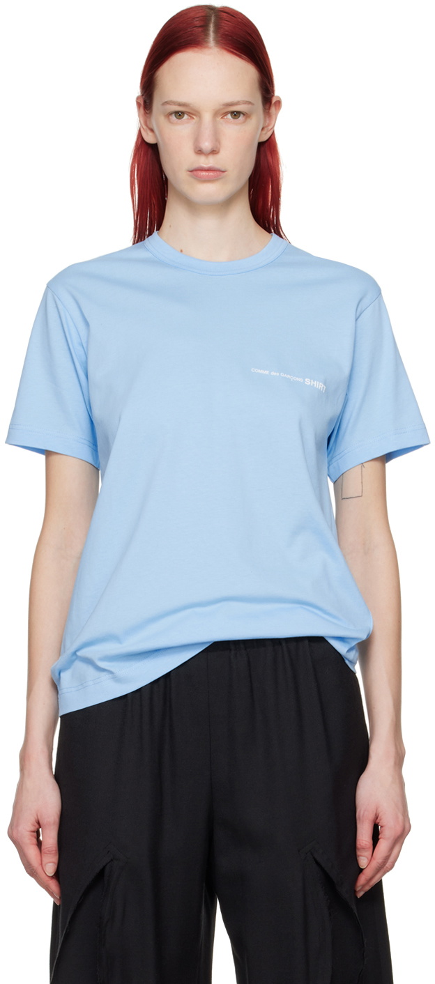 Comme des Garcons Shirt ブルー Open Loop Tシャツ Comme des Garçons Shirt: Blue Open Loop T-shirt | SSENSE