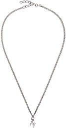 MSGM Silver Curb Chain Collana Necklace