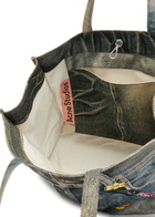 Acne Studios Jeans-print Canvas Tote - Blue - One Size