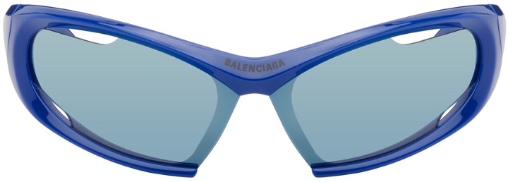 Photo: Balenciaga Blue Dynamo Rectangle Sunglasses