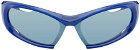 Balenciaga Blue Dynamo Rectangle Sunglasses