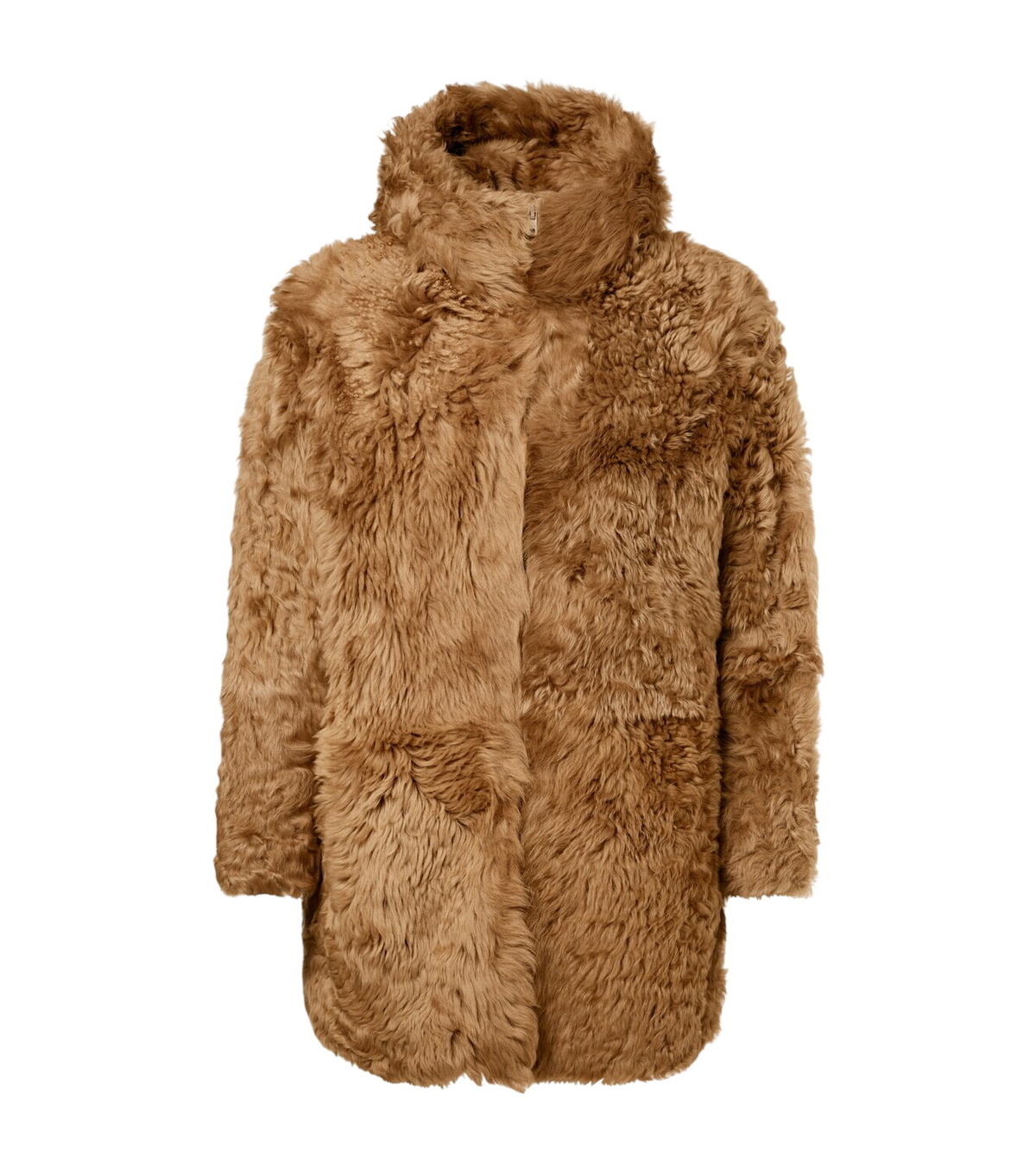 ERL Beige Square Patch Shearling Jacket ERL