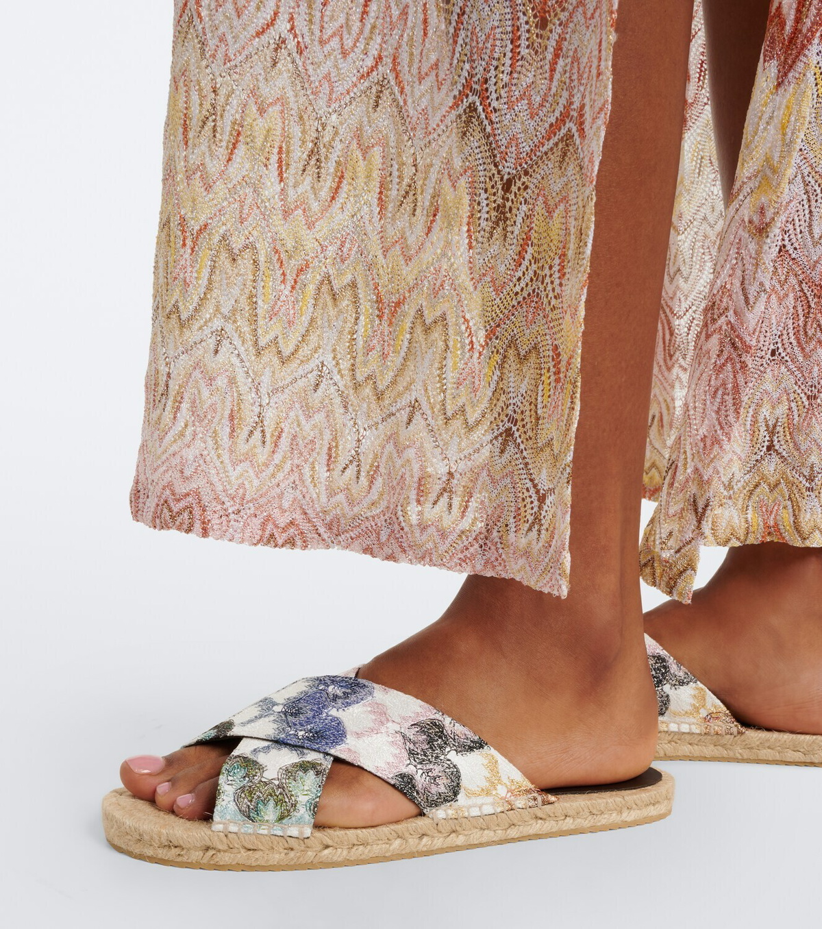 Missoni Harlow lamé espadrille sandals
