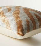 Les-Ottomans Striped silk and cotton velvet cushion