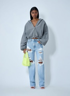 Alexander Wang Crop Zip-Up Sweateshirt