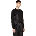 Rick Owens Black Panelled Crewneck T-Shirt