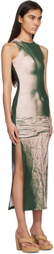 lesugiatelier Khaki Graphic Maxi Dress