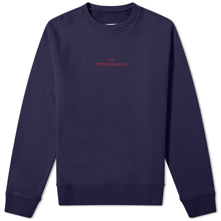 Photo: Maison Margiela Embroidered Text Logo Crew Sweat