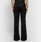 AMIRI - Flared Embroidered Velvet Suit Trousers - Black