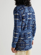 RRL - Belted Intarsia Cotton, Linen and Wool-Blend Cardigan - Blue