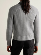 TOM FORD - Ribbed Wool and Cashmere-Blend Cardigan - Gray