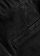 Arma Lively Cropped Flared Suede Trousers Black