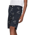 Thom Browne Navy Chino Unconstructed Shorts