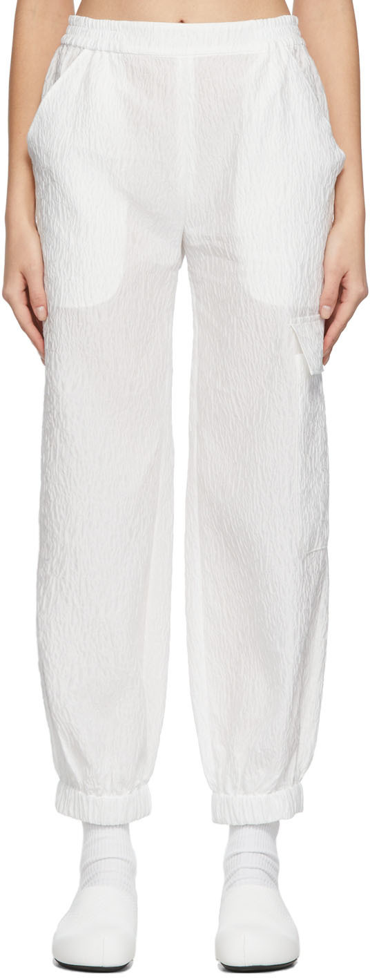 Cecilie Bahnsen White Matelassé Jackson Trousers