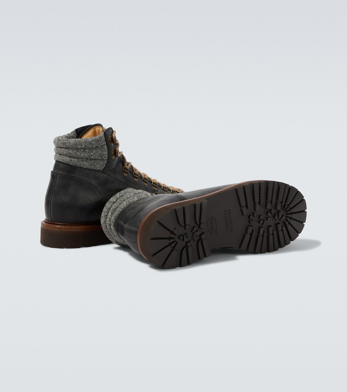 Brunello Cucinelli Leather lace-up boots