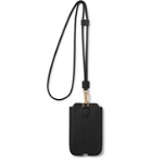 TOM FORD - Full-Grain Leather Phone Pouch with Lanyard - Black