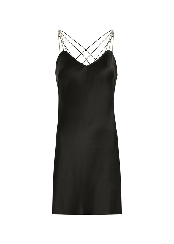 Photo: Anna October Ofelia Embellished Satin-crepe Mini Dress Black